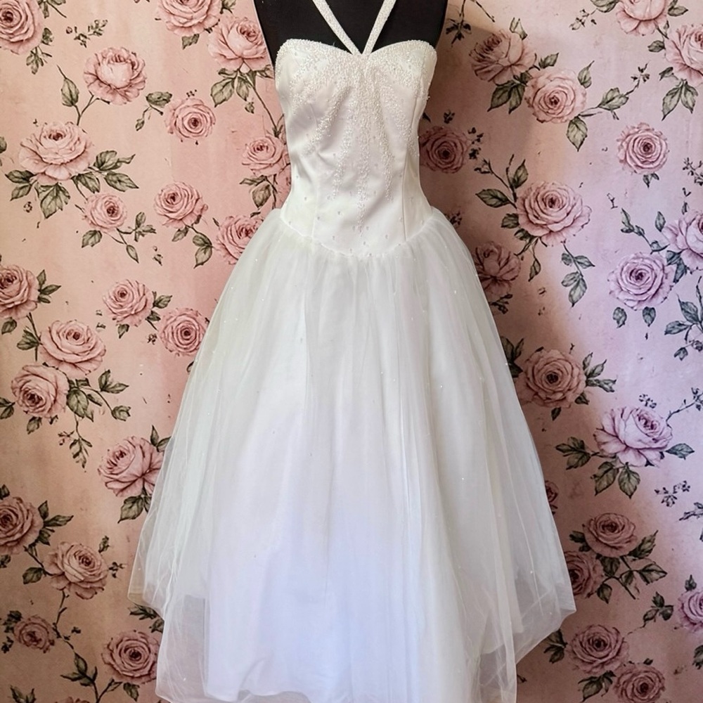 Elegant White Tulle Dress Cinderella Prom Wedding dress